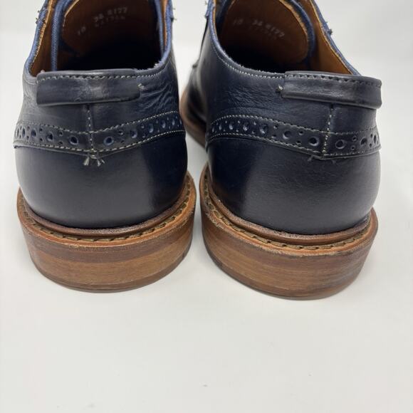 Allen Edmonds Men’s Sz10 Bainbridge Navy Blue Wingtip Leather Shoes - Picture 3 of 8